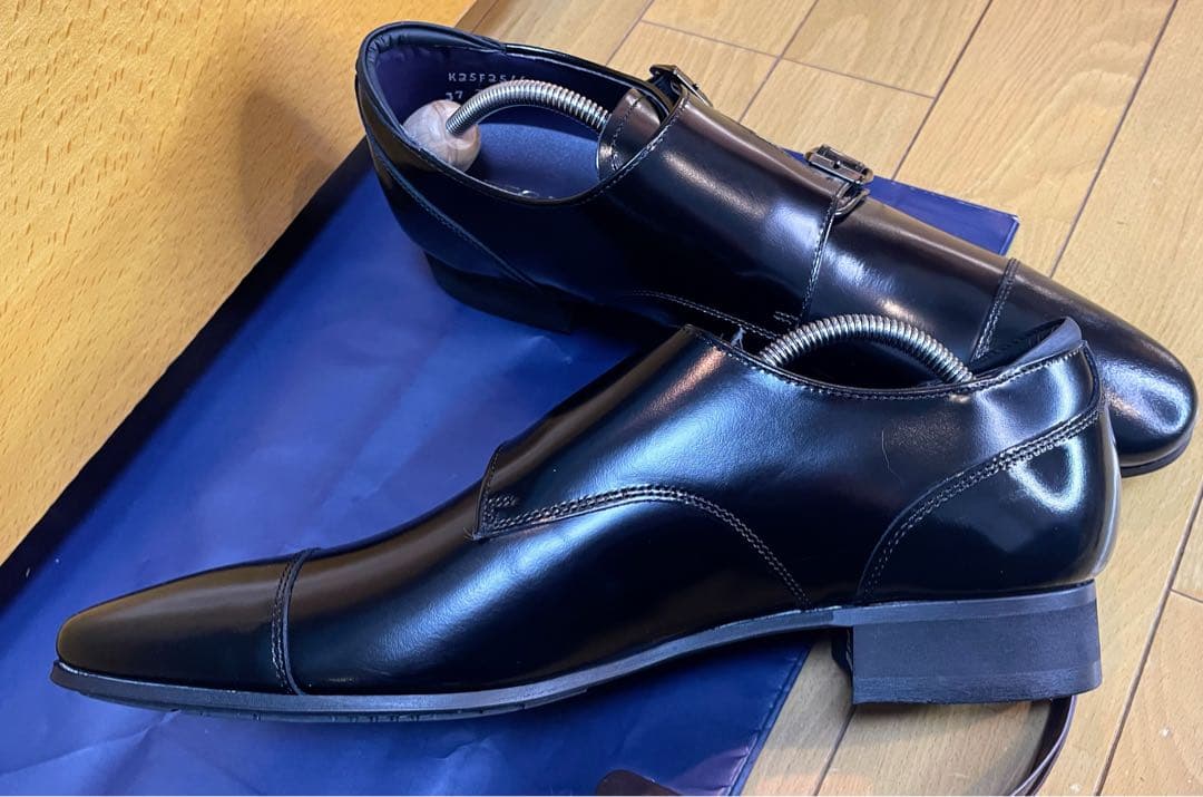 新品リーガルビジネスシューズモンクストラップスクラッチタフレザー25.5