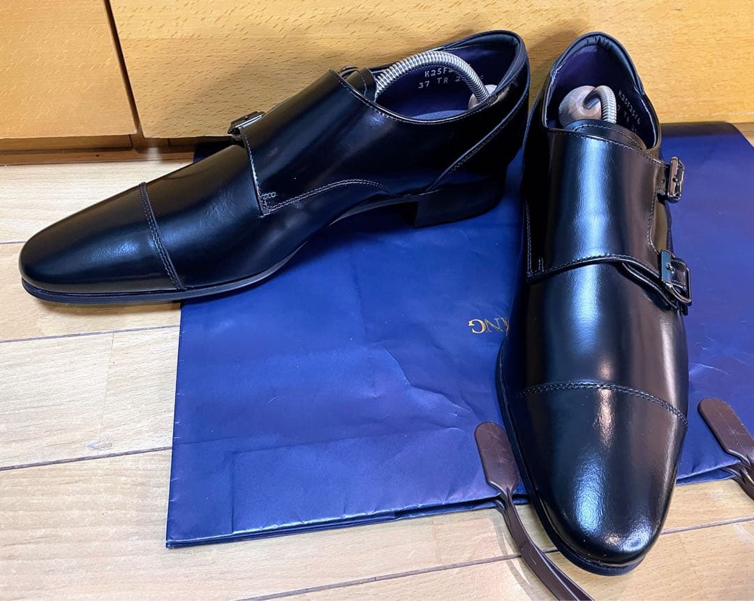 新品リーガルビジネスシューズモンクストラップスクラッチタフレザー25.5