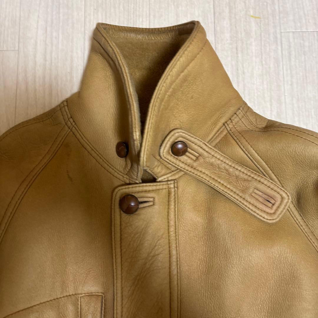 70s~80s Eddie Bauer ムートンコート ジャケット 黒タグ