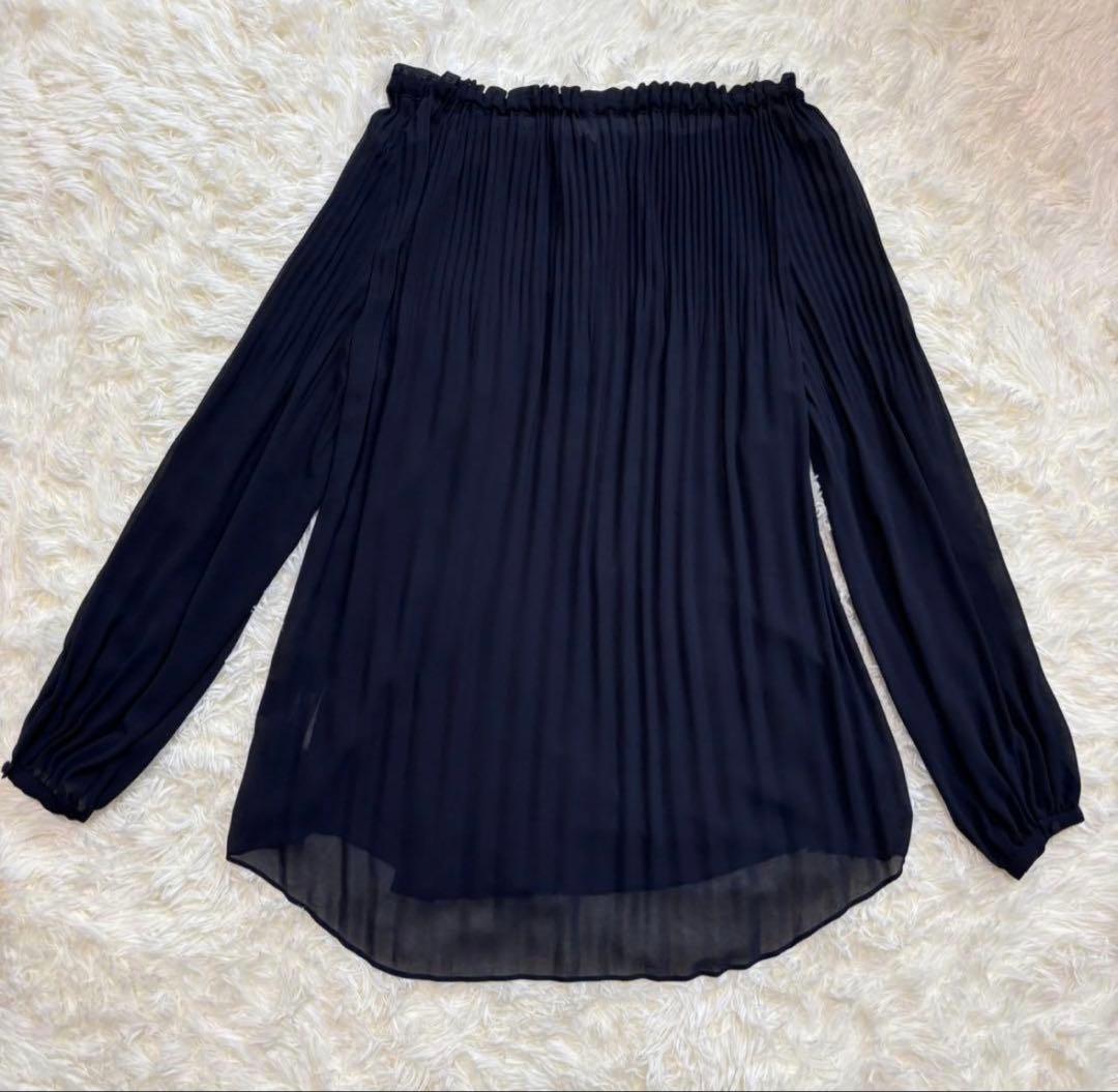 【美品】L'UNE リュンヌ プリーツブラウス リボン シフォン