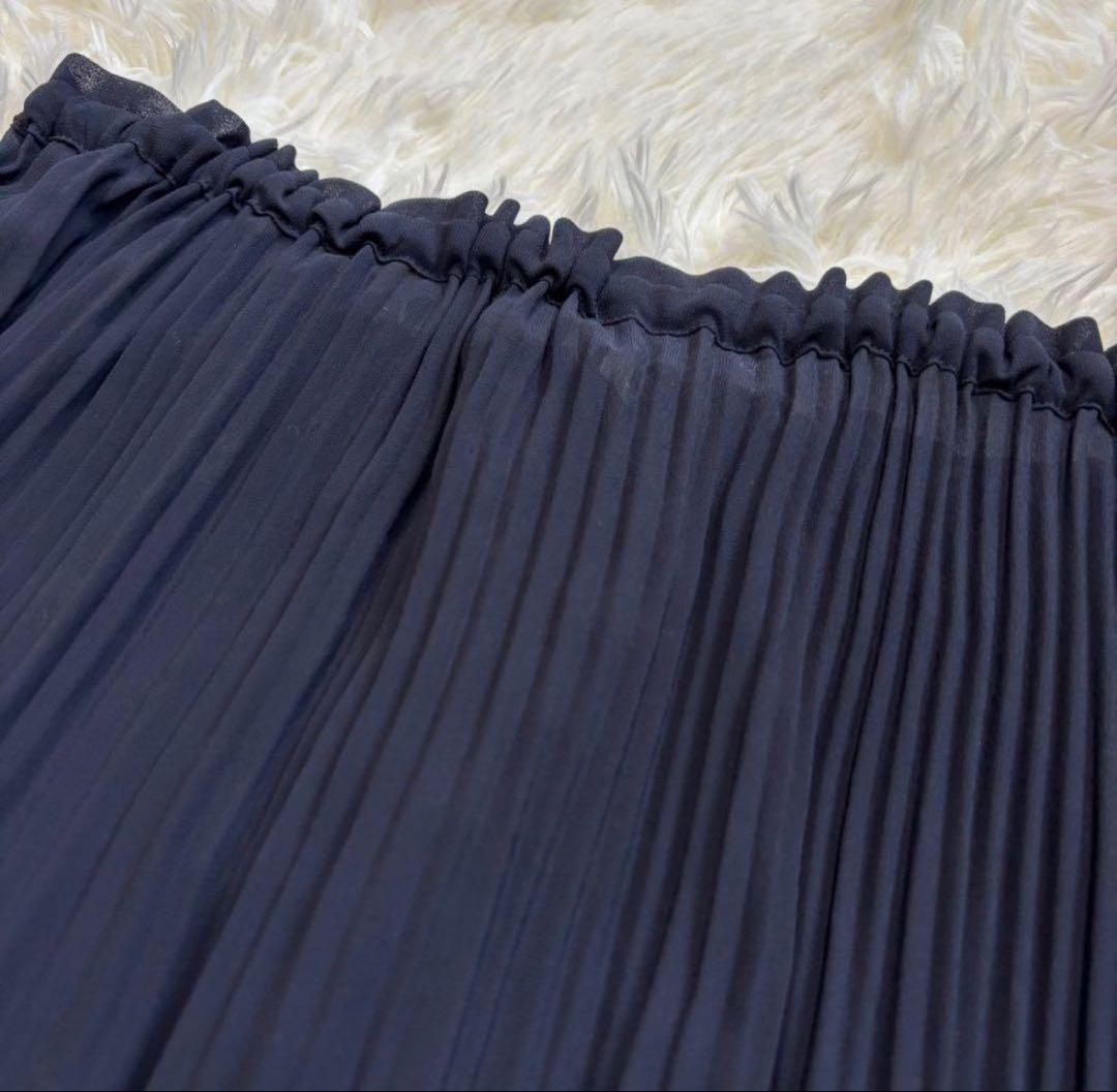 【美品】L'UNE リュンヌ プリーツブラウス リボン シフォン