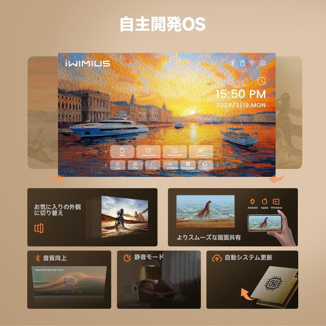 プロジェクター 家庭用 K11 iWIMIUS 30000lm高輝度