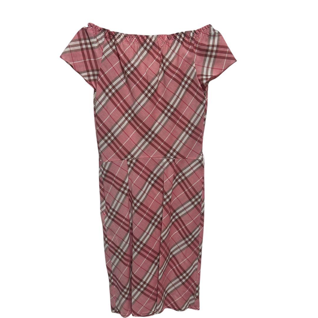 バーバリーブルーレーベル ノバチェックワンピース　ピンク　ベルト　ペチスカート付