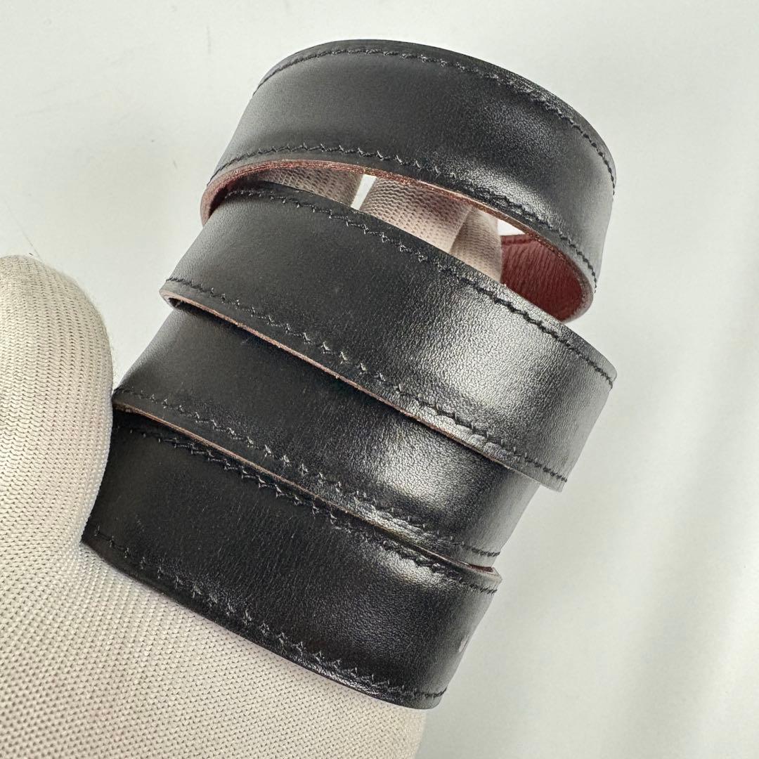 エルメス　コンスタンス　ベルト　Hバックル　レザー　リバーシブル　黒　エンジ