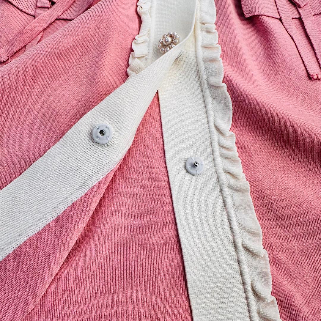 新品 22AW スーパービューティー Aライン ワンピース カーディガン パール