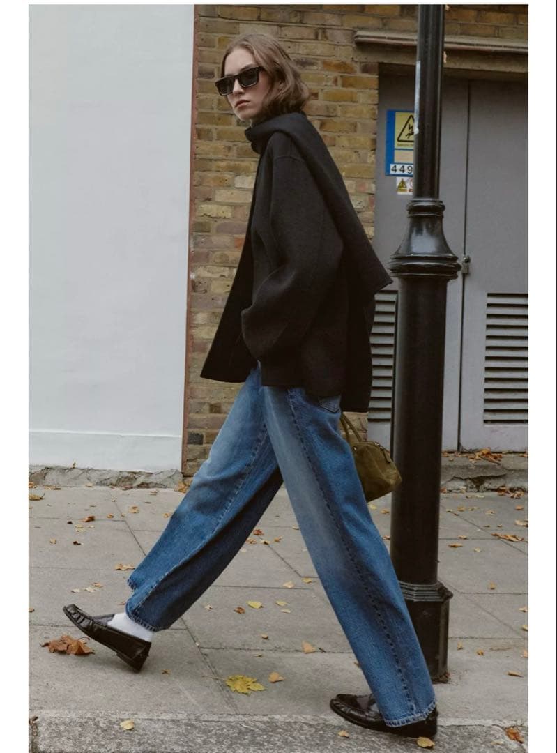 完売品⭐︎ZARA ウール ショートスカーフコート L ブラック 今期新作