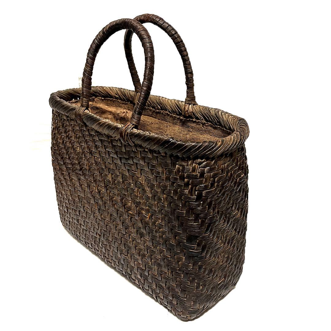 逸品 山形県産 山葡萄 かごバッグ 5mm細ひご網代編み 30年物 国産保証