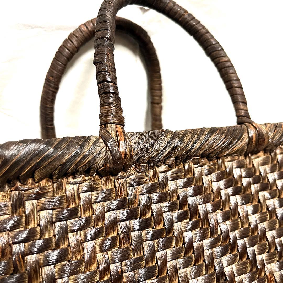 逸品 山形県産 山葡萄 かごバッグ 5mm細ひご網代編み 30年物 国産保証