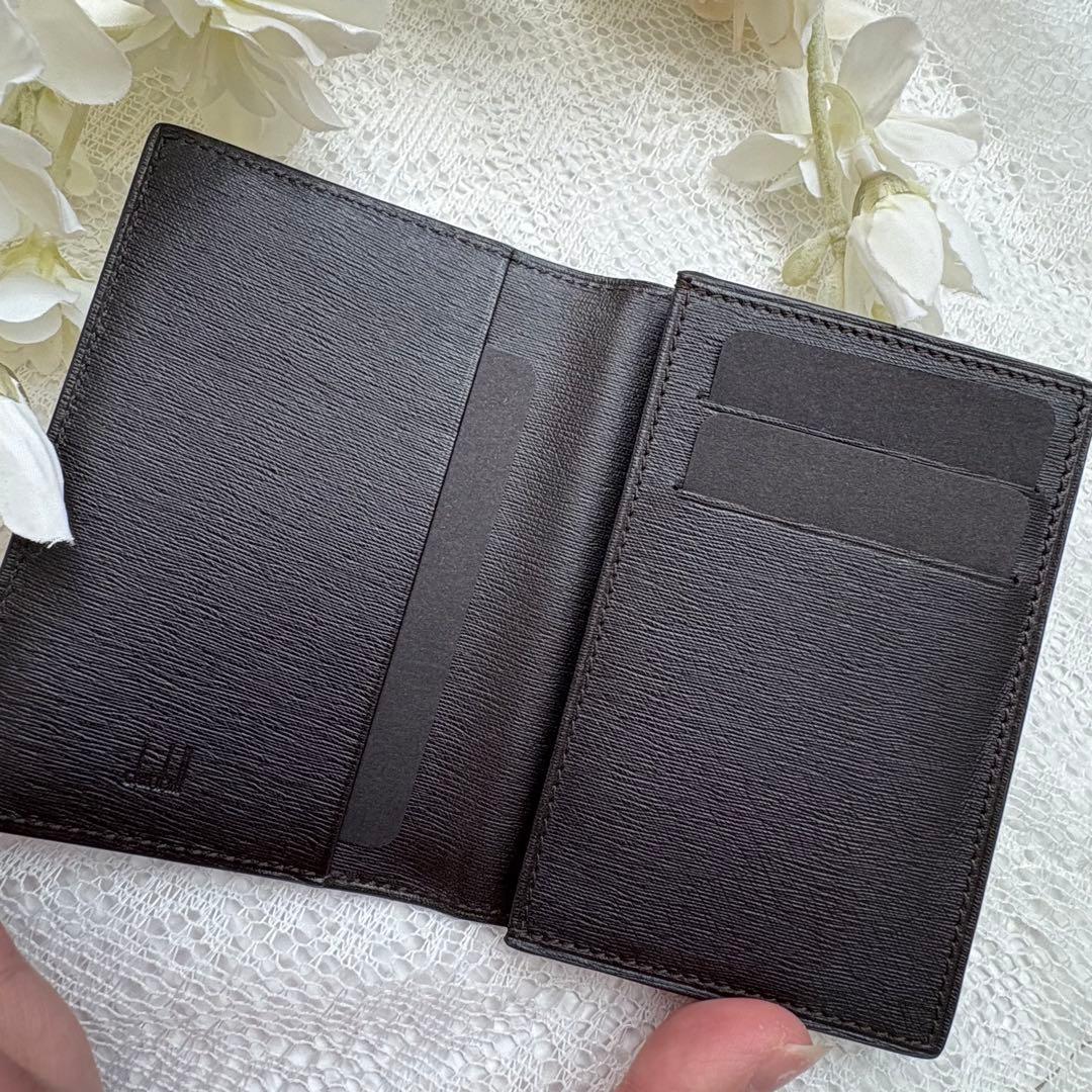 【名刺入れ】dunhill 黒 レザー カードケース メンズ
