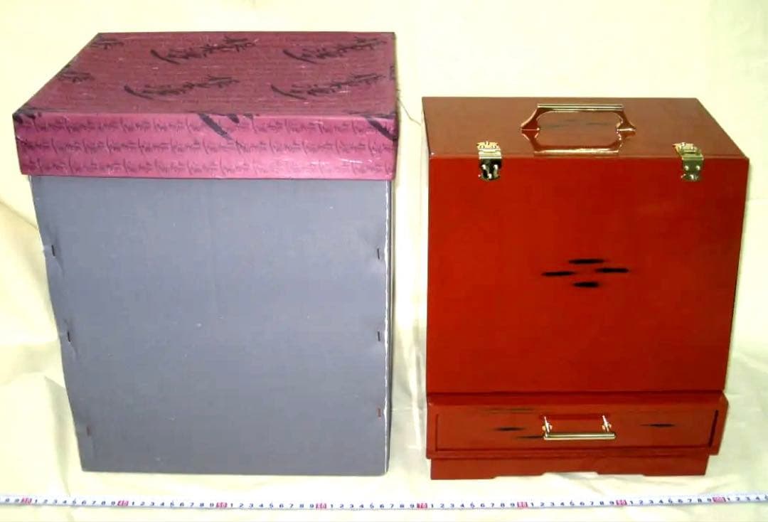 根来塗 メイクボックス 大 鏡台 　紀州塗り　コスメボックス