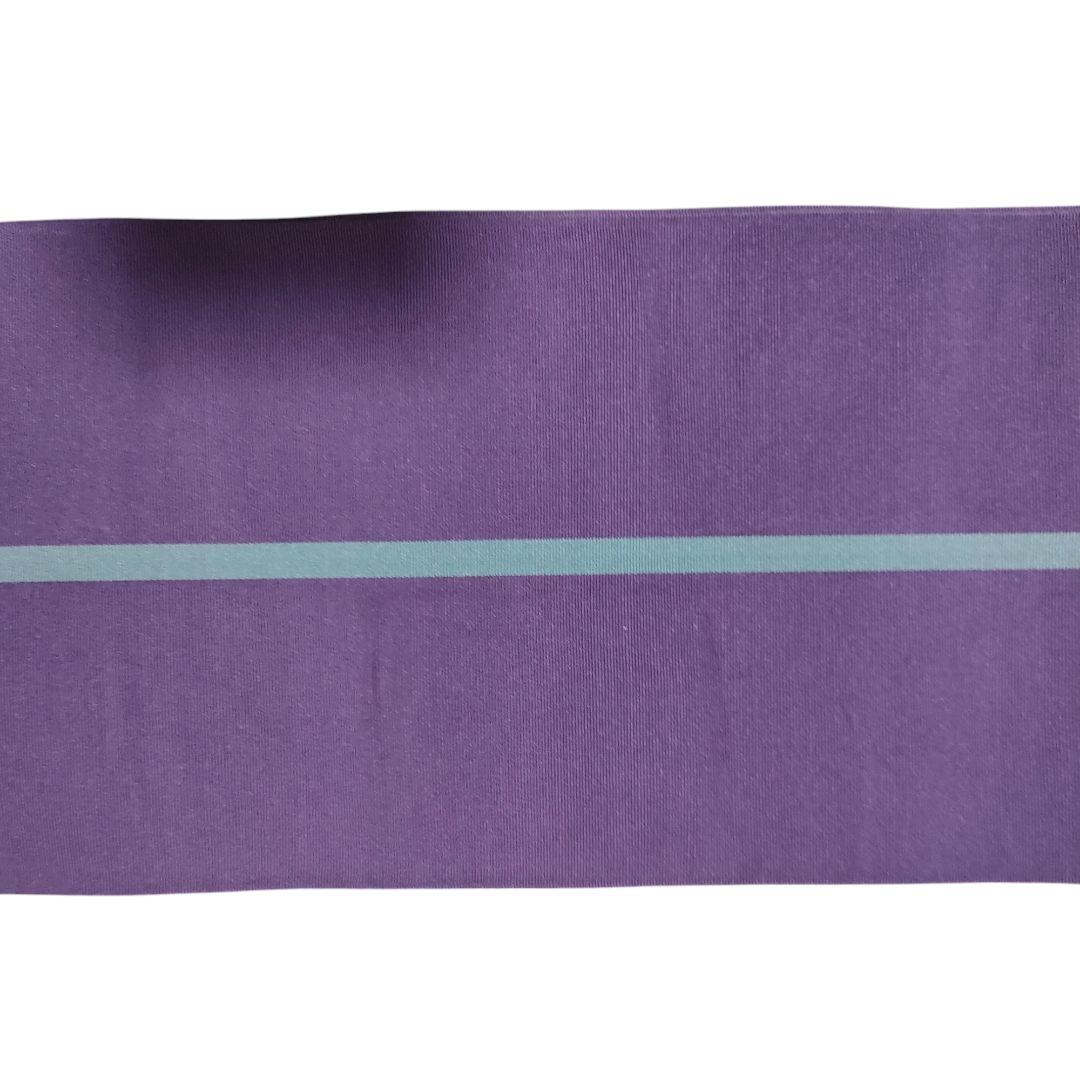 半幅帯ゆかたの帯長さ342cm幅15cm博多織正絹うろこ鱗柄横縞ボーダー灰紫色