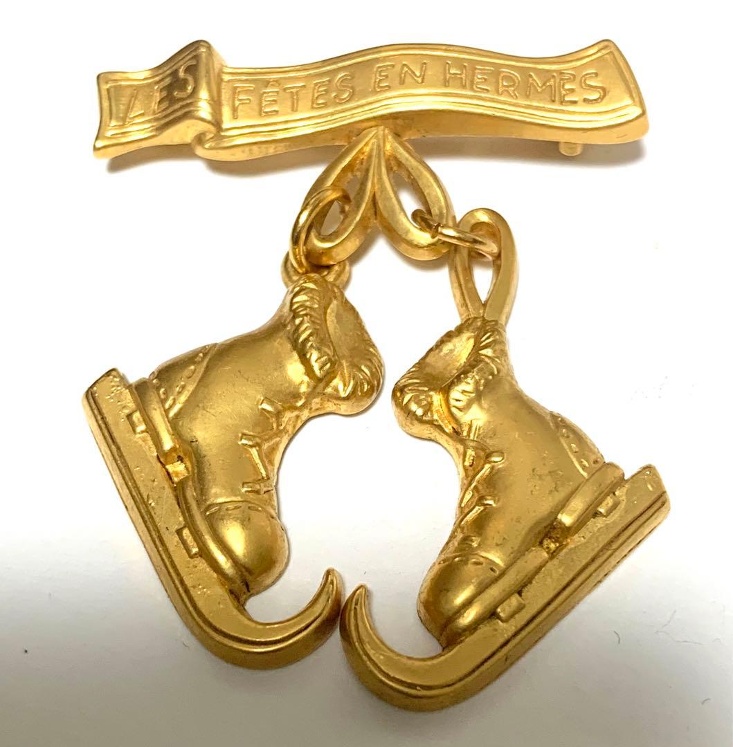 F*n様 エルメス HERMES スケートシューズ ブローチ スケート靴 ゴール