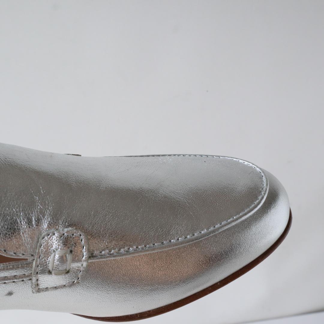 極美品　ルカグロッシ　シルバーローファー/スリッポン　36/23cm