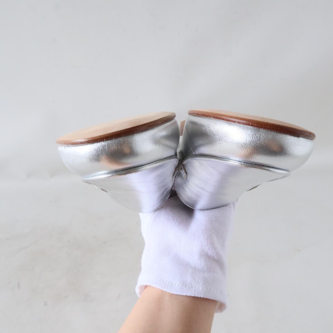 極美品　ルカグロッシ　シルバーローファー/スリッポン　36/23cm