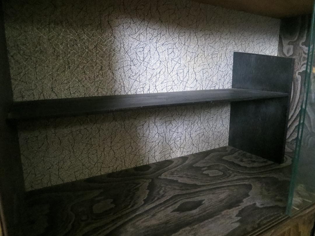 ★最終値 脚付飾り棚　ガラス戸　収納棚　木目　アンティーク家具　昭和レトロ