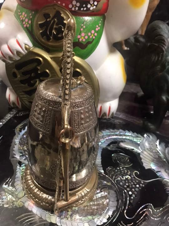 真鍮製釣鐘　龍　風水