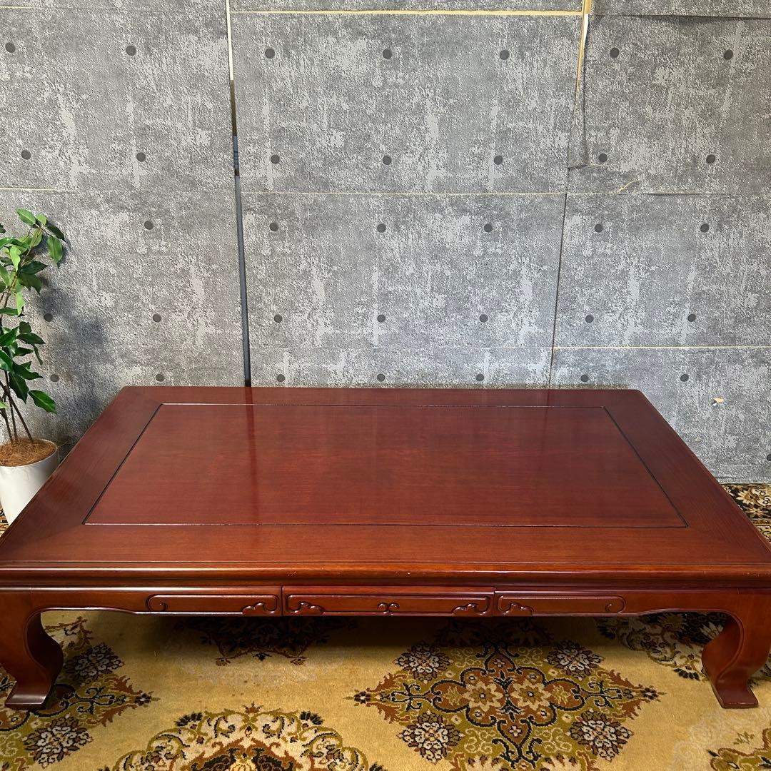 ꧁カリモク家具 karimoku꧂オールドカリモク 引出し収納付座卓 昭和レトロ