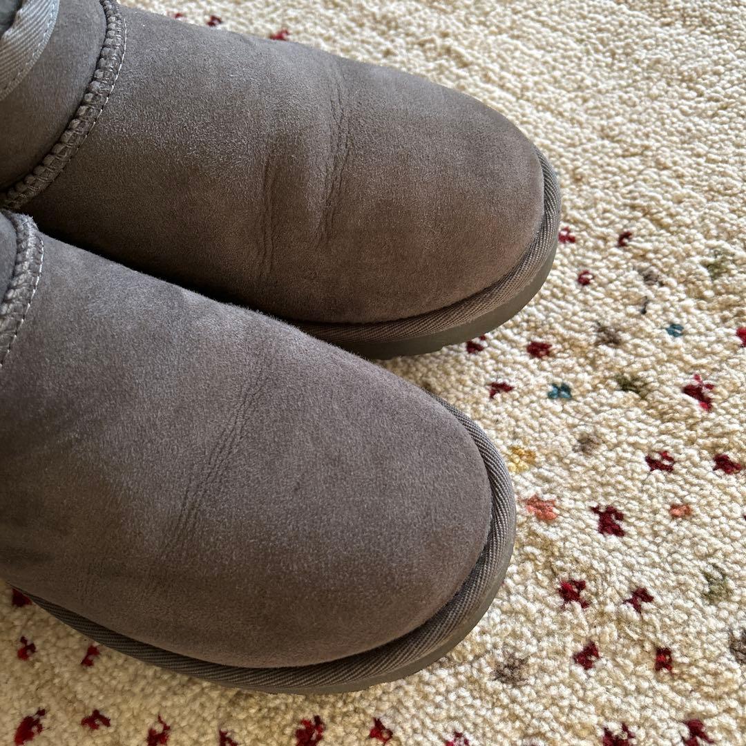 UGG シープスキンブーツ クラシックウルトラミニ グレー 25cm