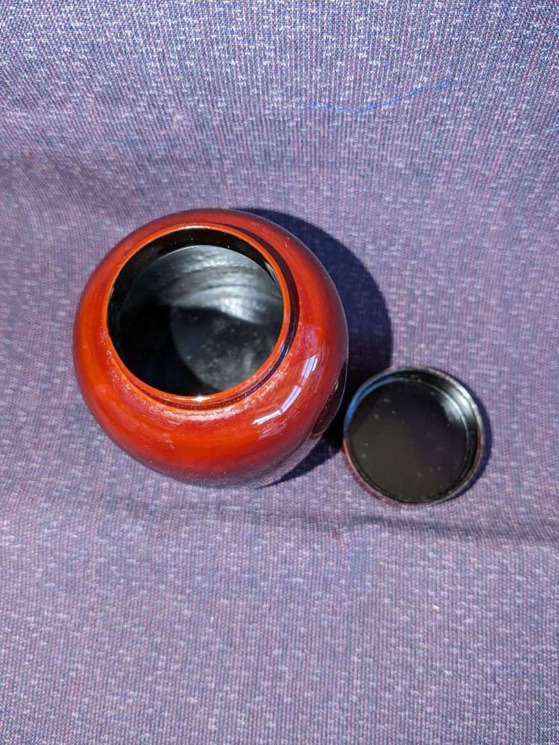 茶道具　帽子棗　木製漆器