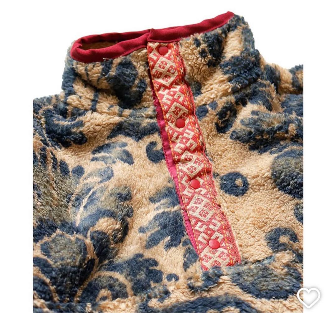 美品KAPITAL ダマスク柄フリーススナップT