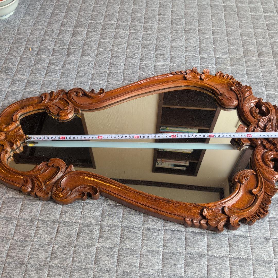 クラシック木製壁掛け鏡