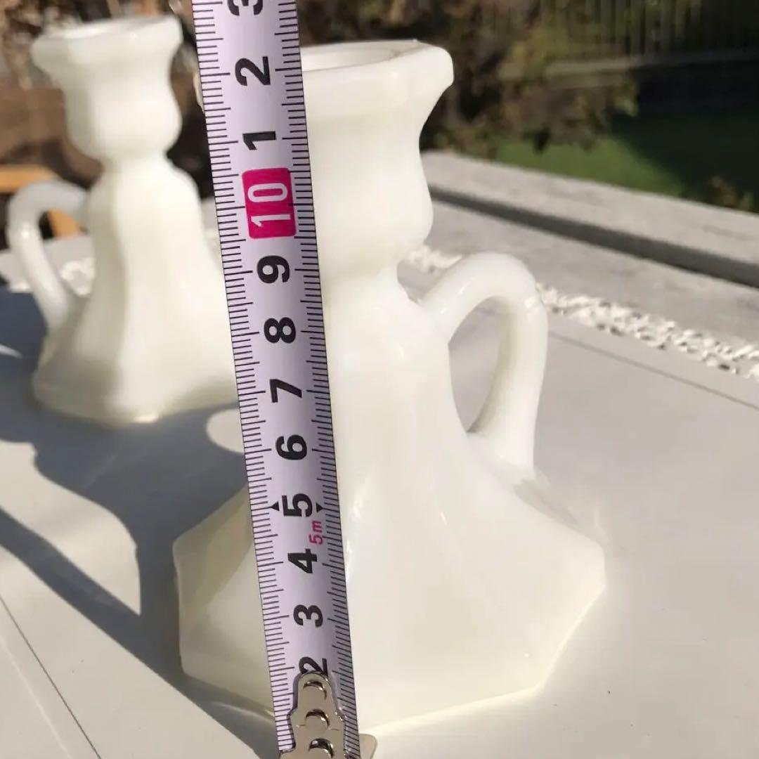 ミルクガラス　アンティーク　燭台　キャンドルスタンド　キャンドルホルダー　雑貨