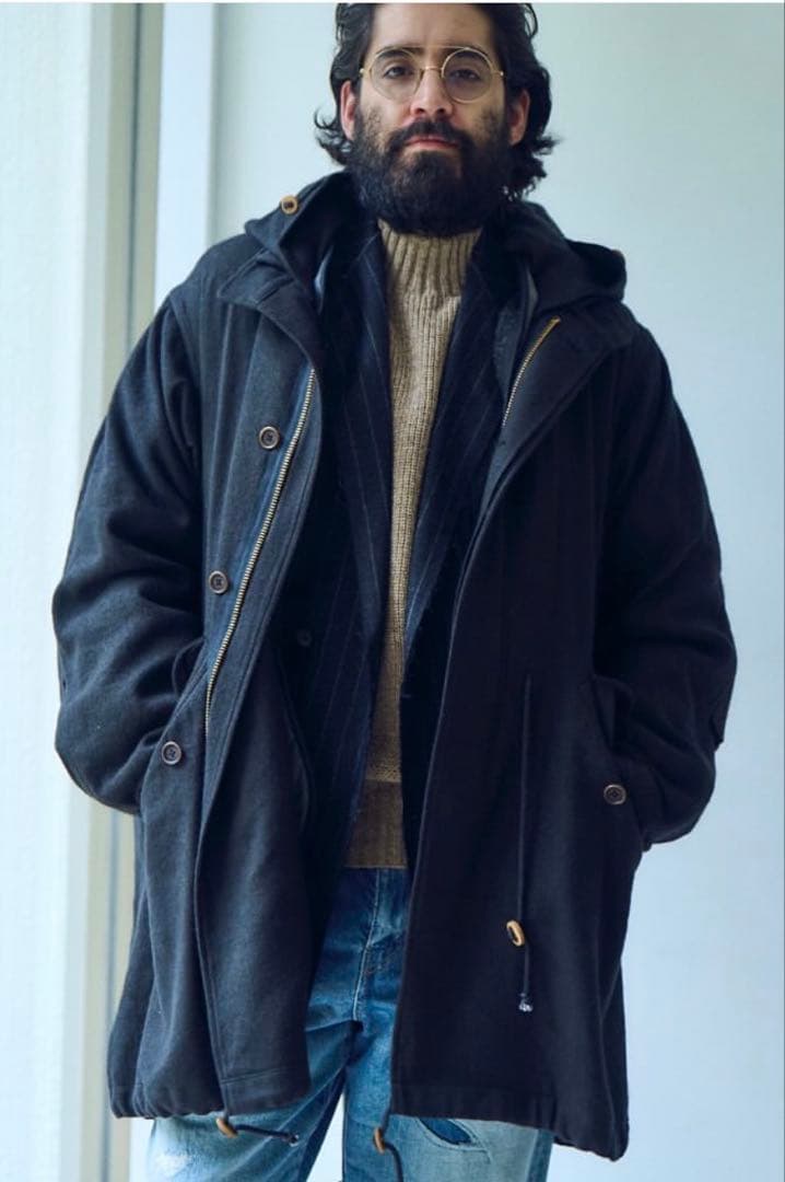 MAATEE&SANS 25AW FISH TAIL リネンカシミア ブラック1