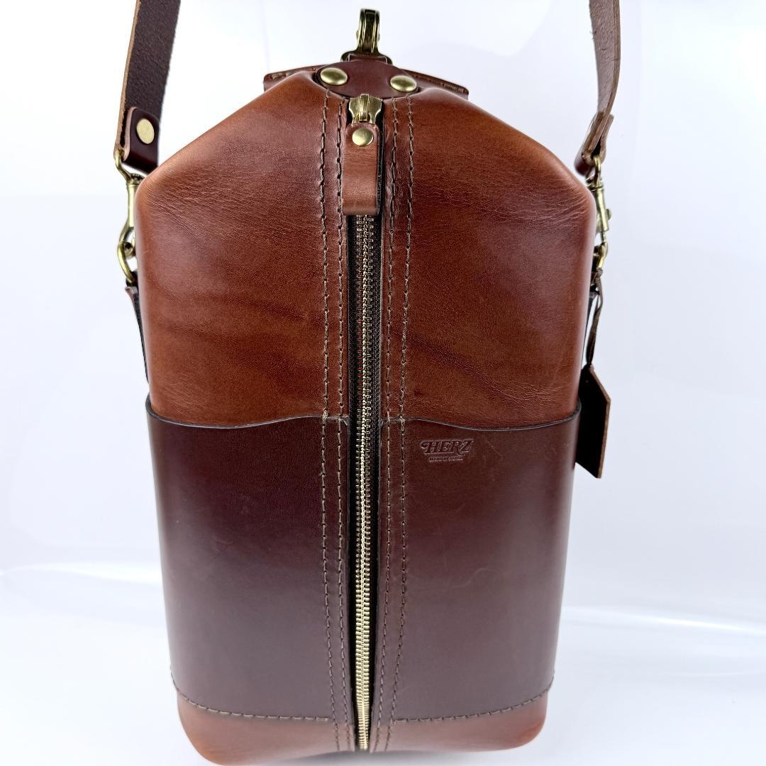 美品 HERZ カブトムシ 2way ショルダーバッグ M 革鞄 40th