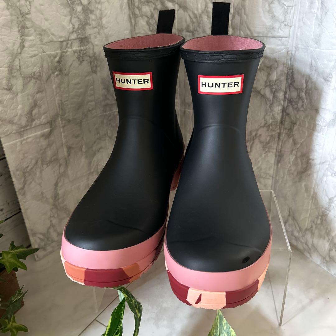 プレイショートカモフラージュ ソールブーツ／ハンター/ブラック＆ピンク/即完売品