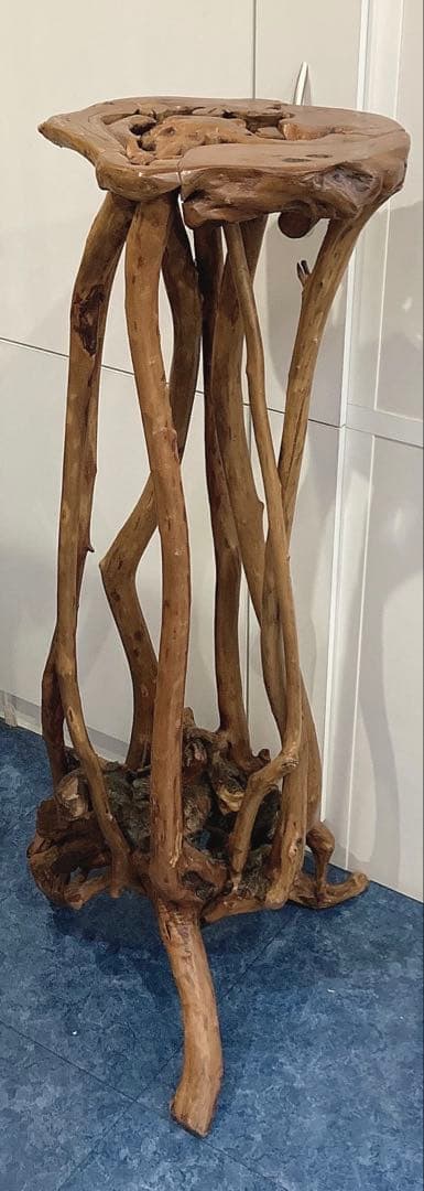 天然木 流木風 飾り台 インテリアスタンド 花台 一点物