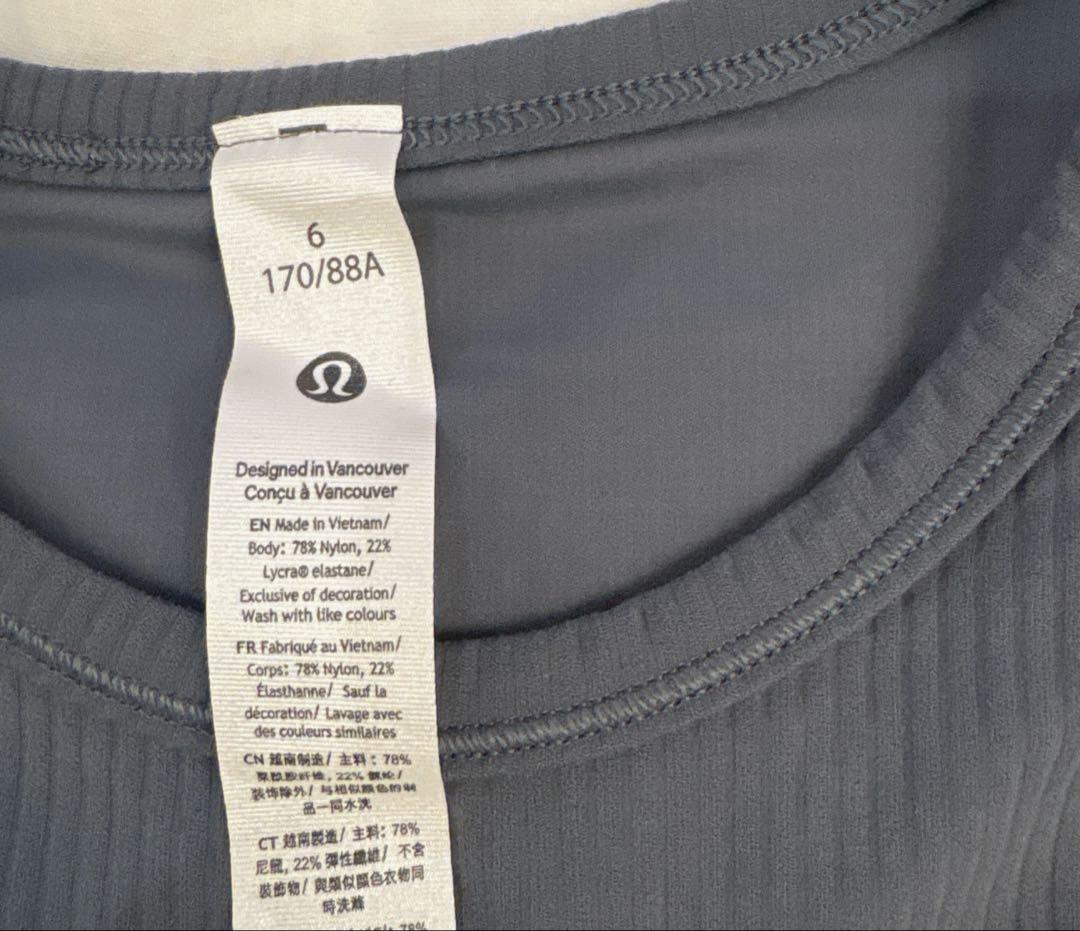 【未使用】lululemon /ルルレモン バックツイスト リブ半袖シャツ