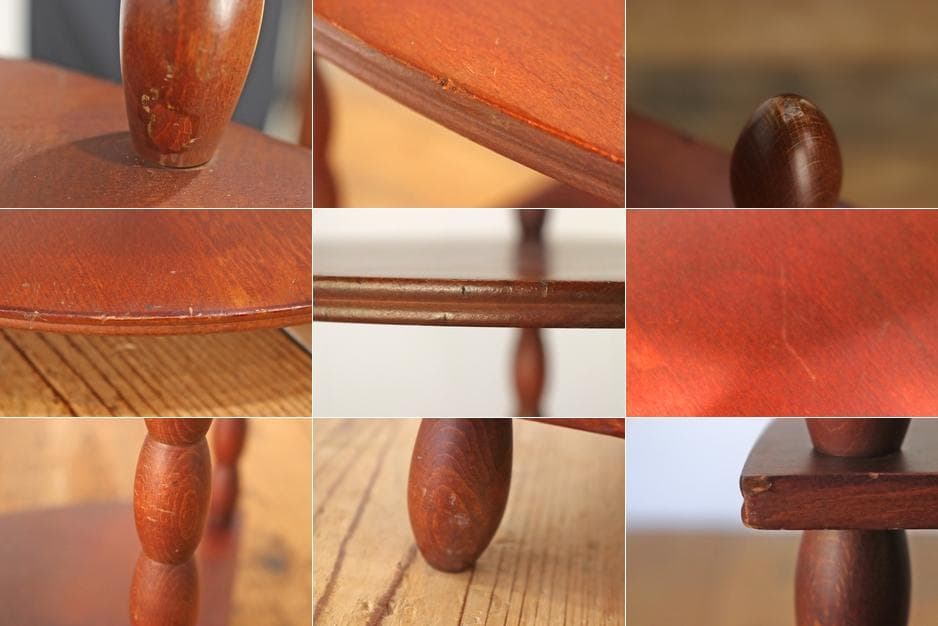 レトロ ナジコ コーナーシェルフ 4段 ラック 飾り棚 花台 電話台 組み立て