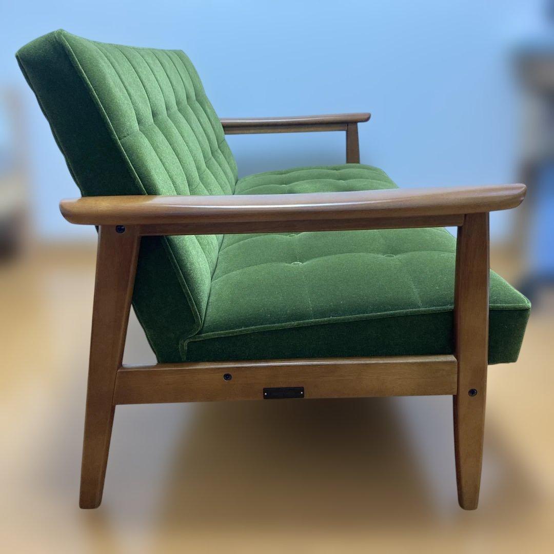 カリモク60 Kチェア2シーター　モケットグリーン