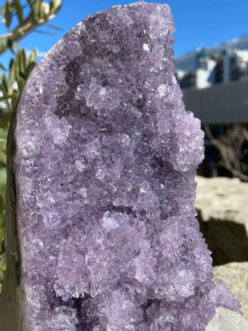 【開運・浄化】ウルグアイ産！アメジストドーム⭐花付⭐カルサイト共生N104