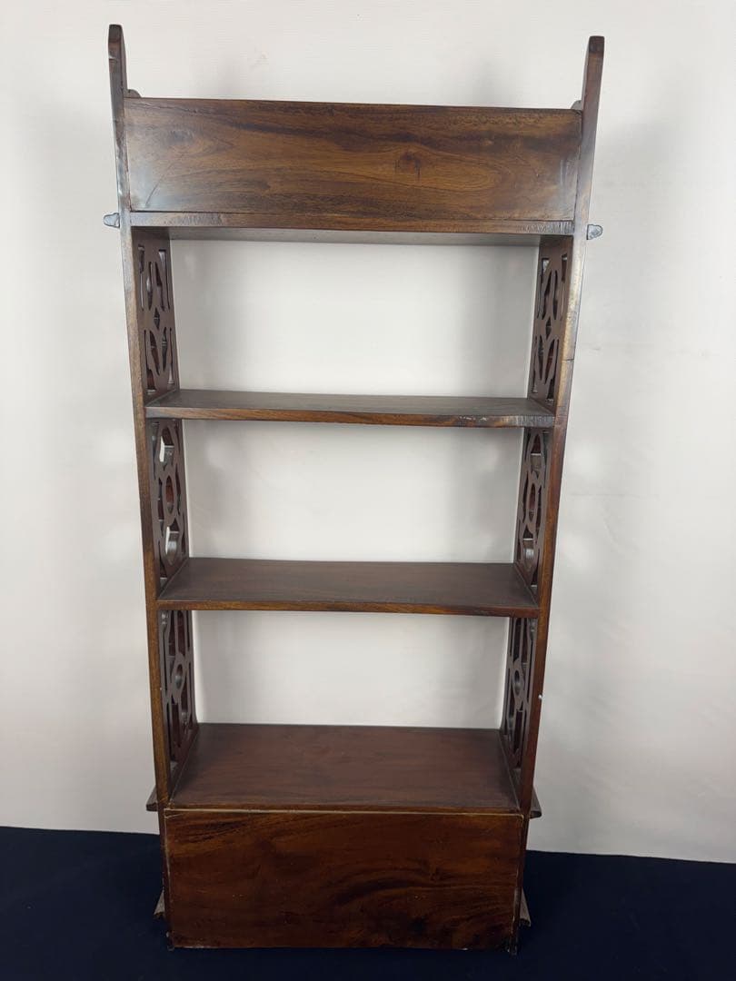 英国アンティークマホガニー材作り 飾り棚 引き出し付き 本棚 ディスプレイ棚