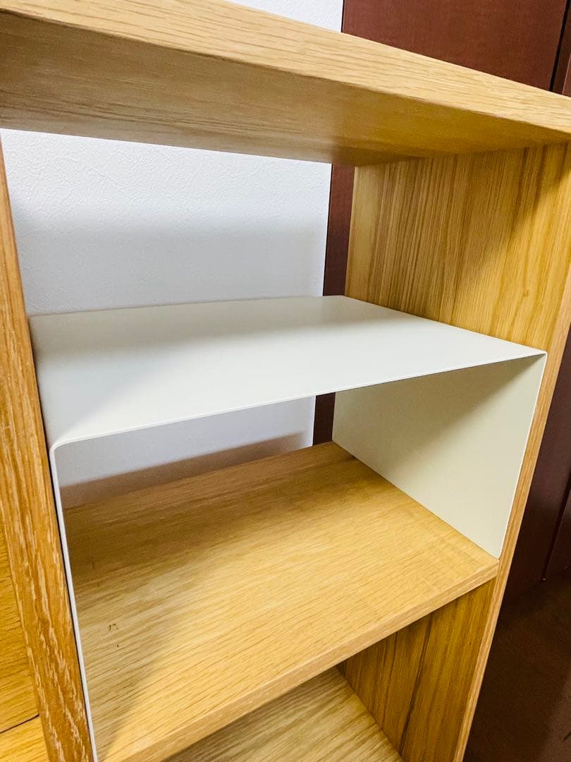 無印良品 スタッキングシェルフ　３段×２列＋２段・オーク材・引き出し・コの字棚