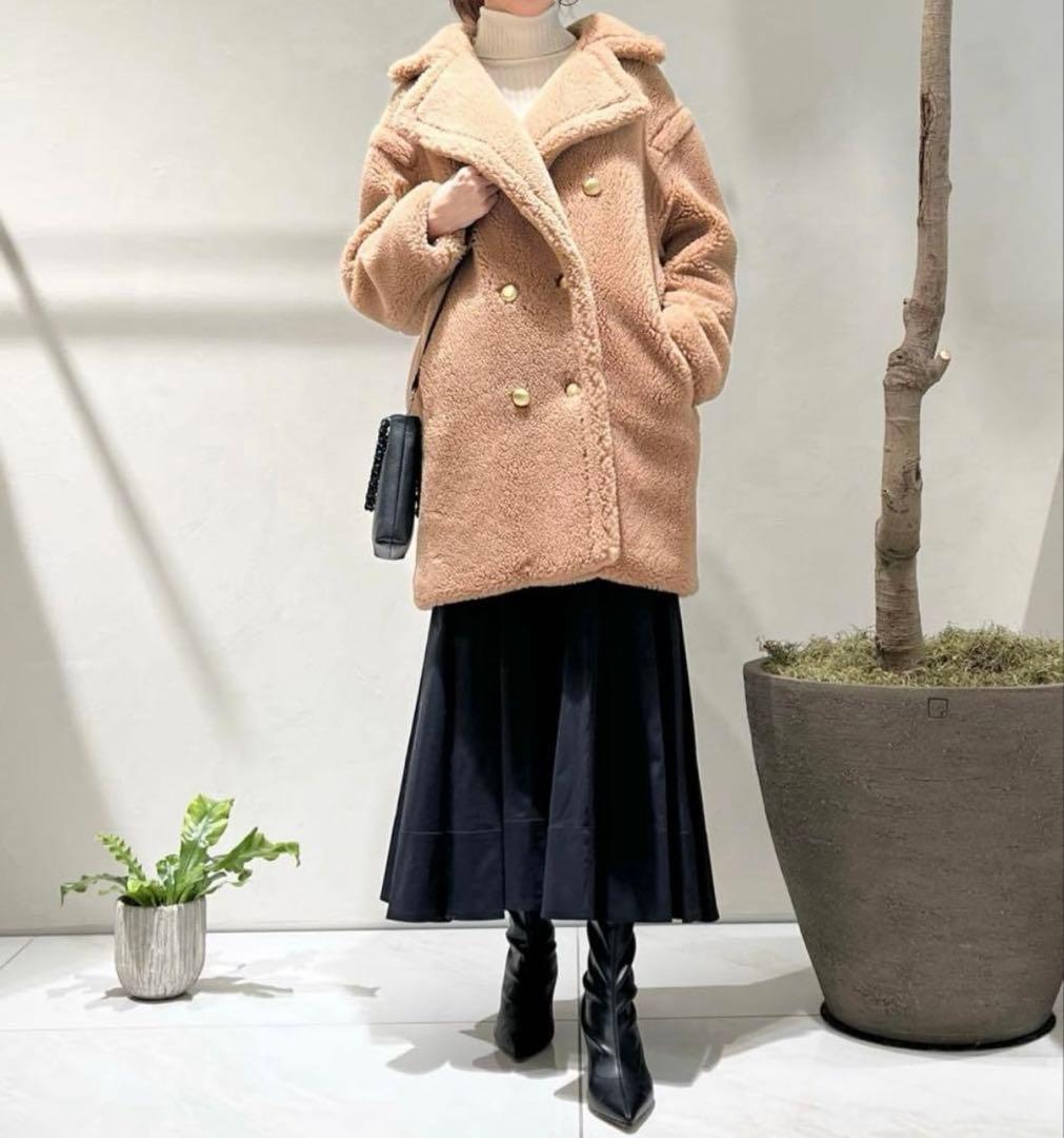 アルアバイル　ルルウィルビー ウールMIXボアピーコート