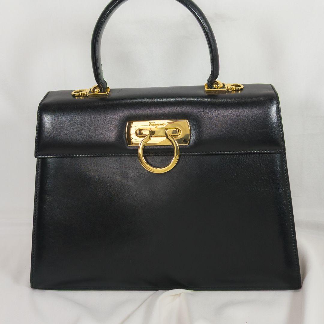 【極美品】フェラガモ ガンチーニ ハンドバッグ 2Way 保存袋付き