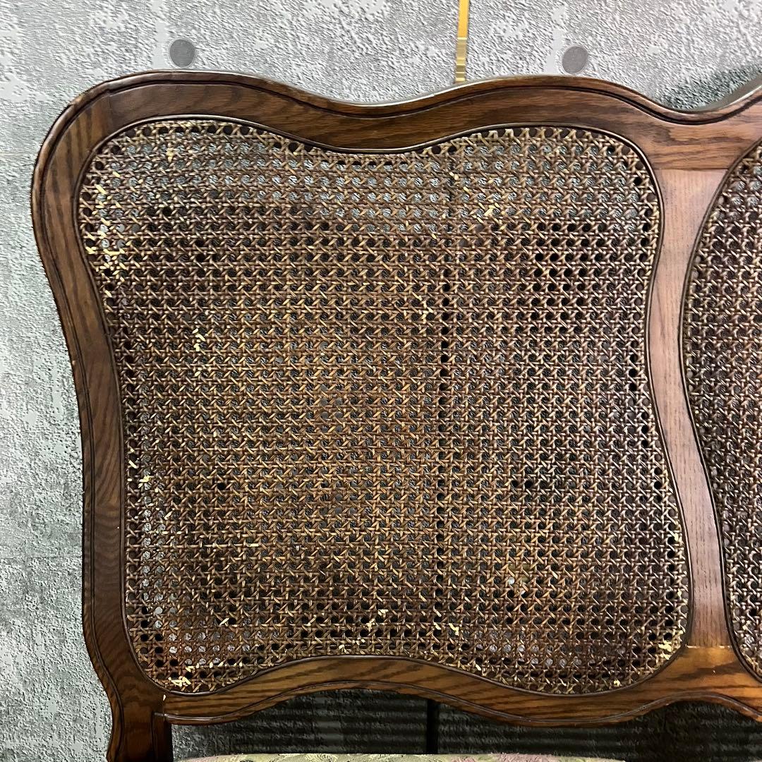 ꧁籐家具꧂3人掛けケーニングソファ ケインバック ラタン 籐編み フラワー 花柄