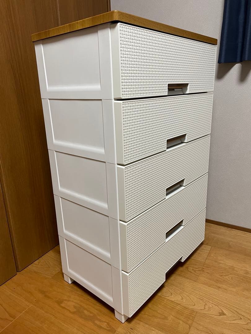 フィッツ★超美品!! メッシュ 5段 ホワイト FM6505 プラス チェスト