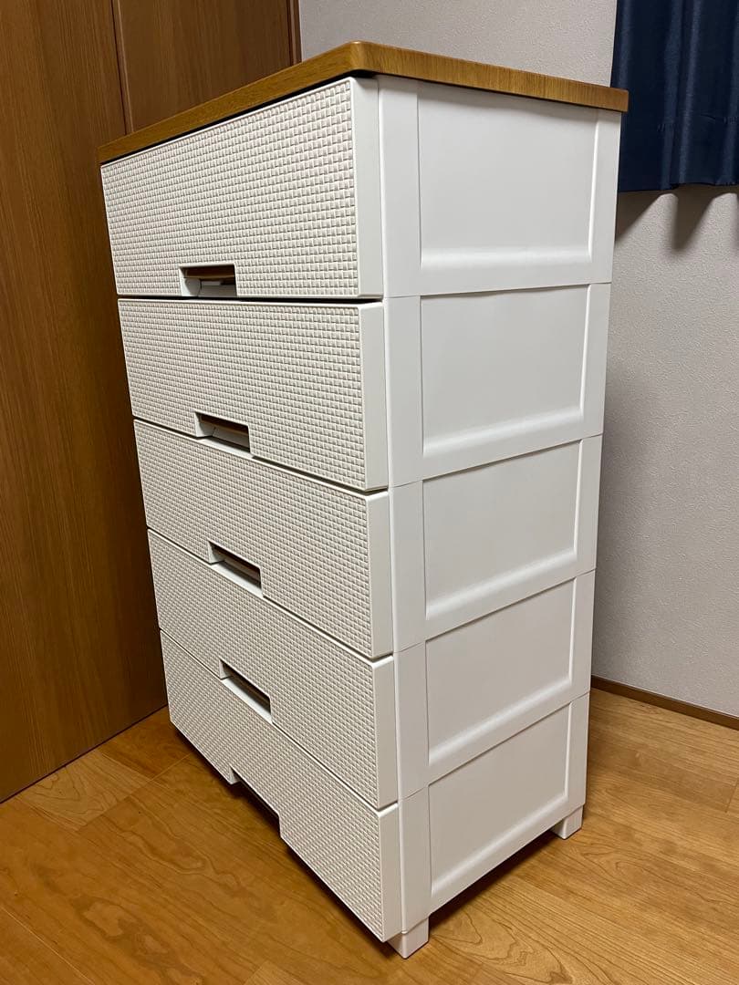 フィッツ★超美品!! メッシュ 5段 ホワイト FM6505 プラス チェスト