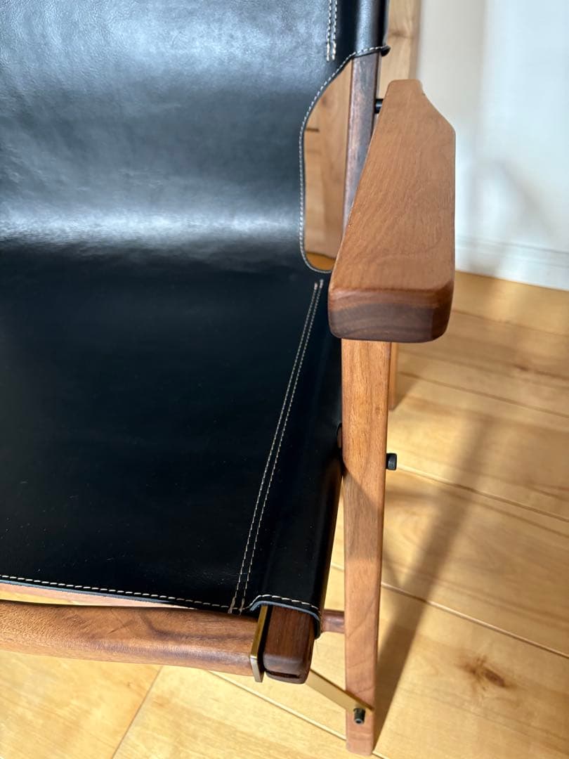 y*5様 新品未使用　コンダクターズチェア　ウォールナット　レザー　ワイド　ハイ