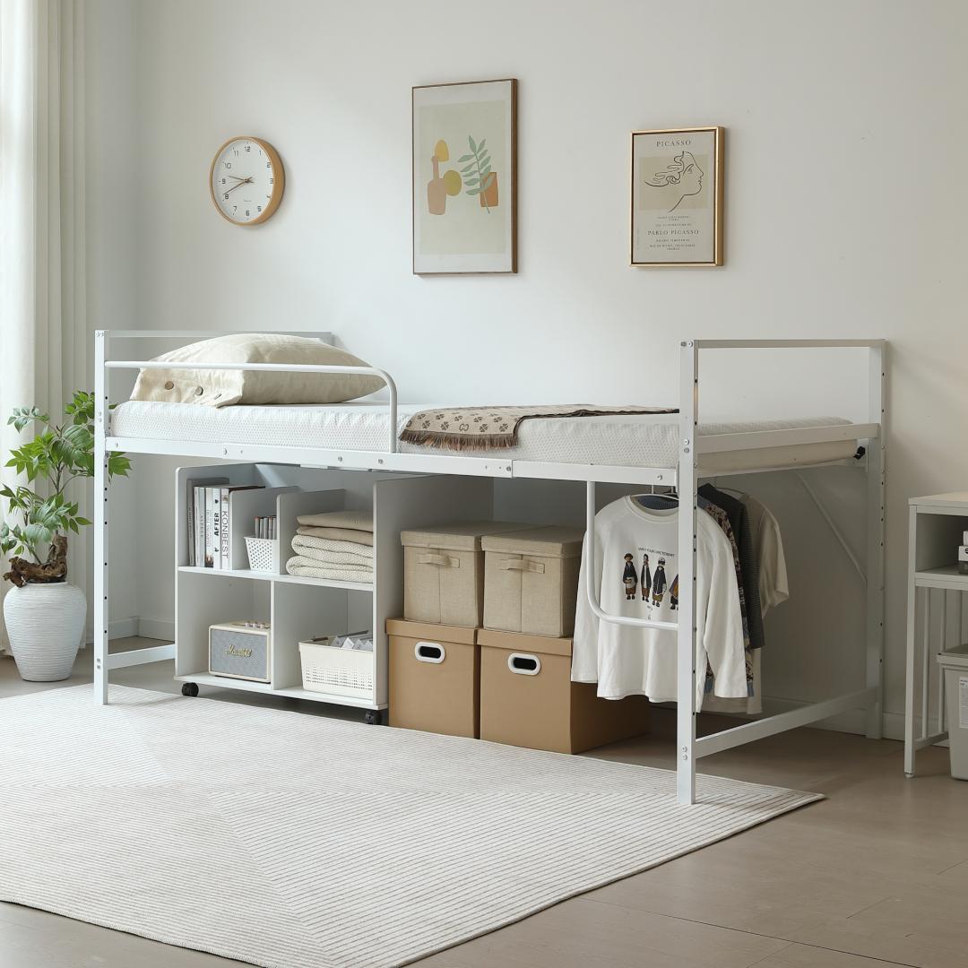 【高さ110cm】ロフトベッド パイプベッド シングル一人暮らし スチール 耐震