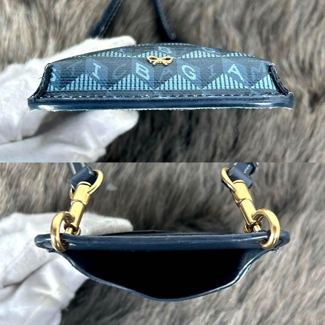 アニヤハインドマーチ　スマホショルダー　スマホケース　青　eyes K1386