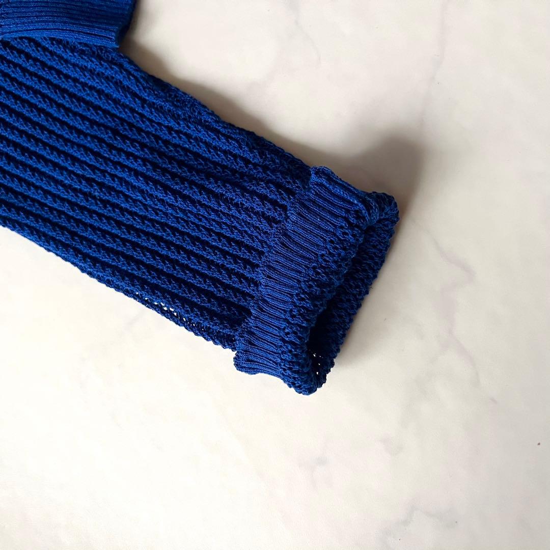 ほぼ未使用 Rene パール カーディガン ブルー ニット 現行 2023年製