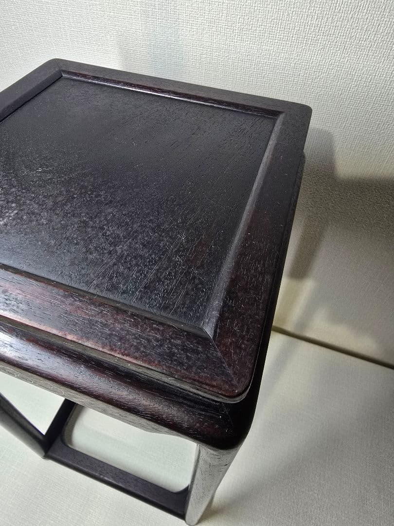 時代物 唐物 唐木 銀象嵌唐草付 花台　紫檀 華道具　飾り棚　茶道具　骨董品