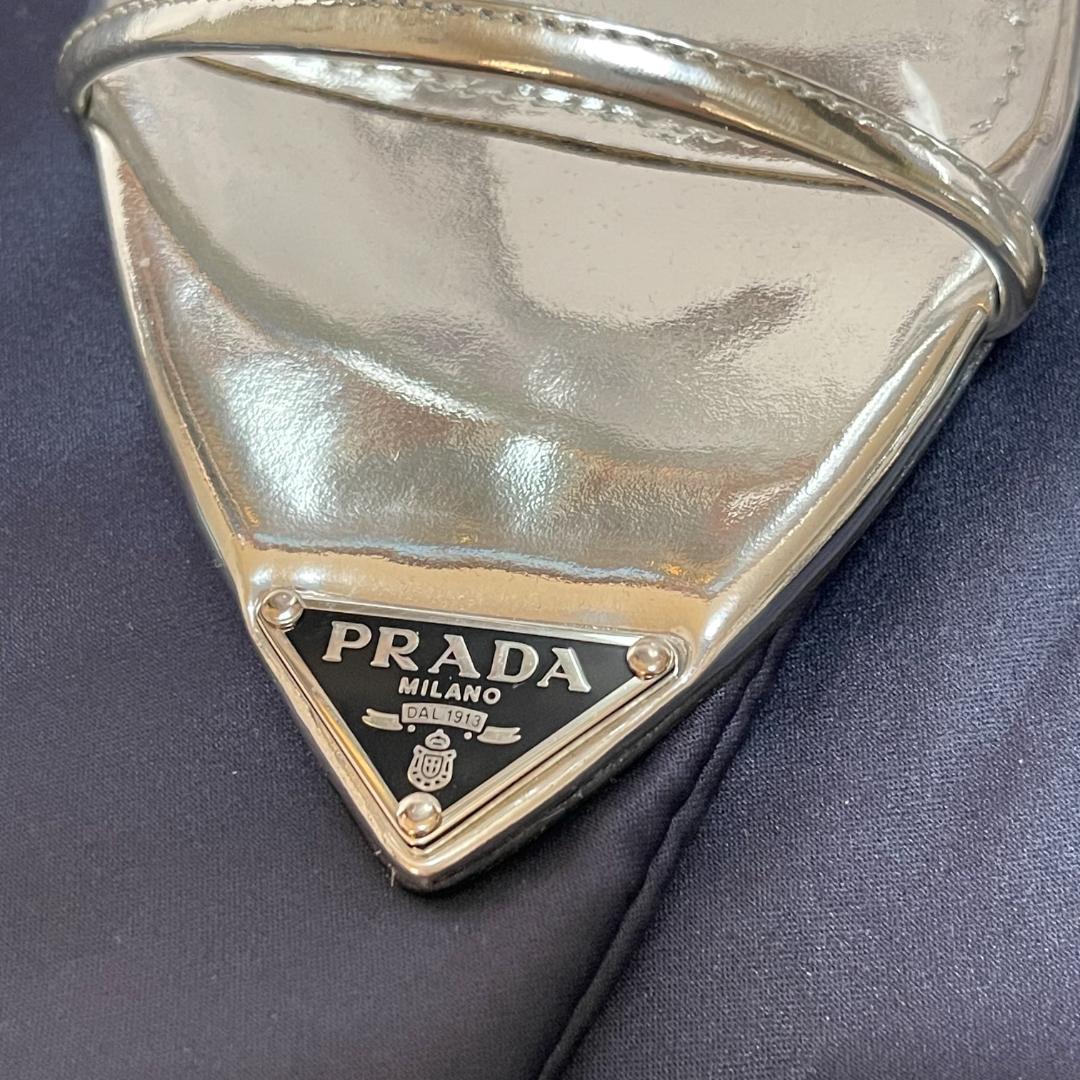 ほぼ未使用 PRADA プラダ クリアサンダル ミュール スケルトン シルバー
