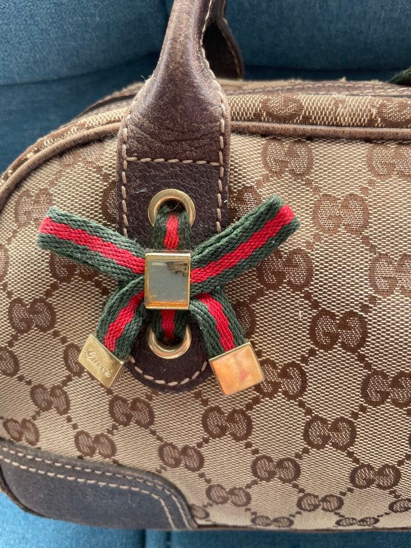 GUCCI オールドグッチ GGキャンバス ハンドバッグ シェリーライン