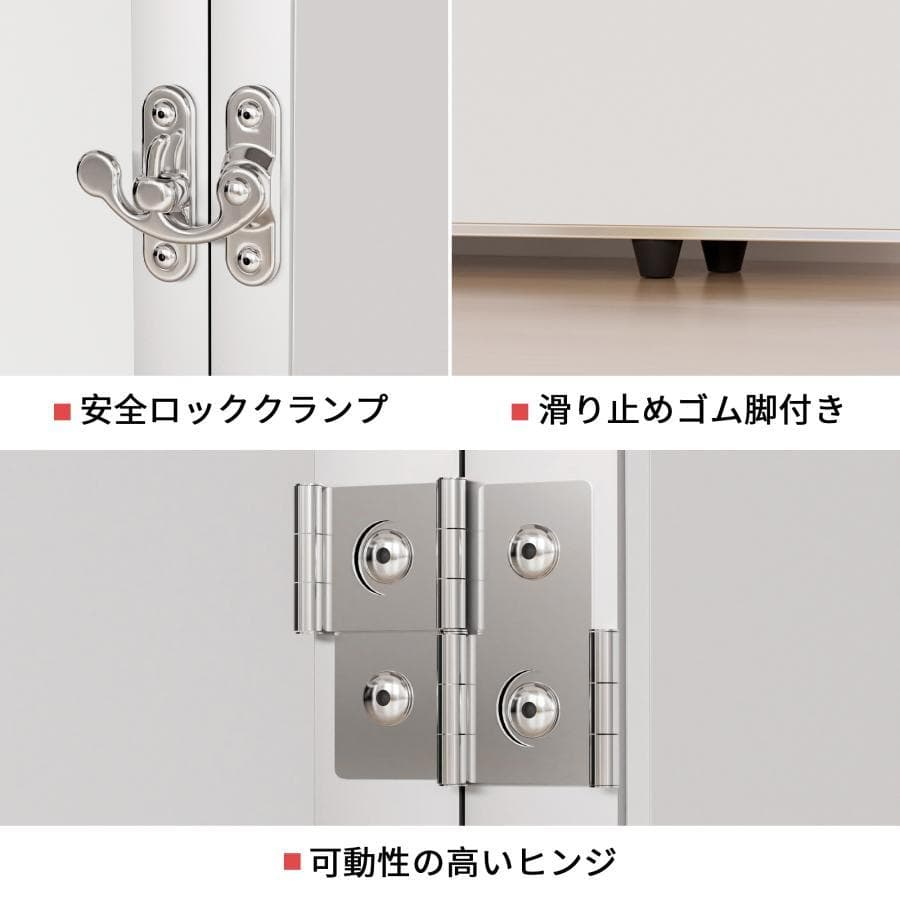 割れない鏡 折りたたみ 180度 360度展開 100cmx2枚（シルバー）