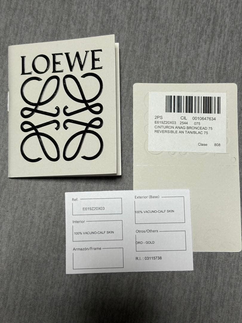 S*n様 ロエベ アナグラム　リバーシブルベルト タン/ブラック　ゴールドバック